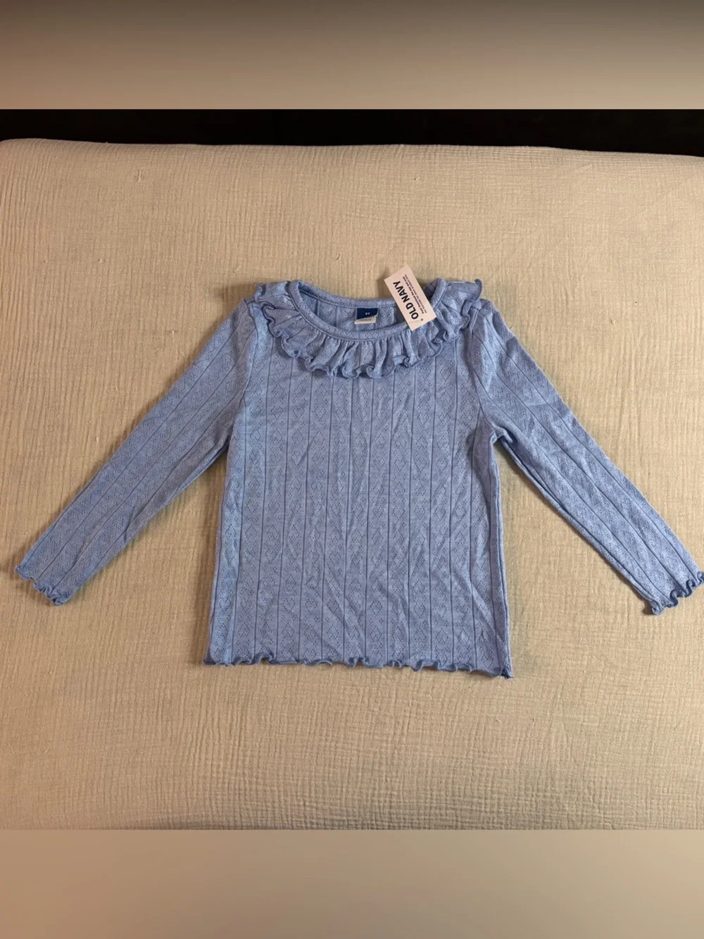 Old Navy Pointelle-Knit Ruffle Long Sleeve